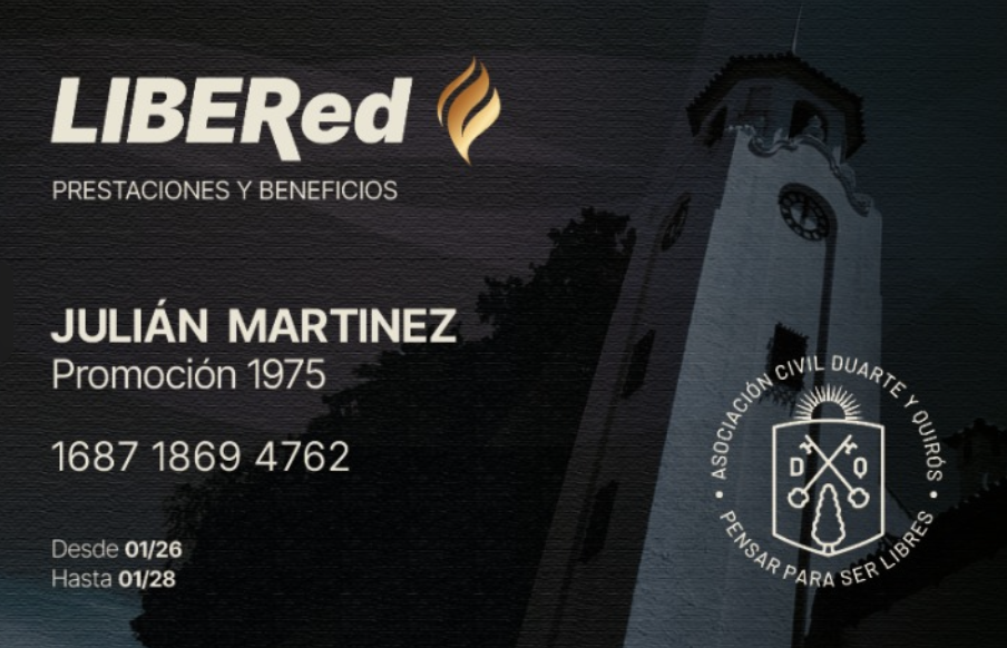 Tarjeta Red Liber — Frente