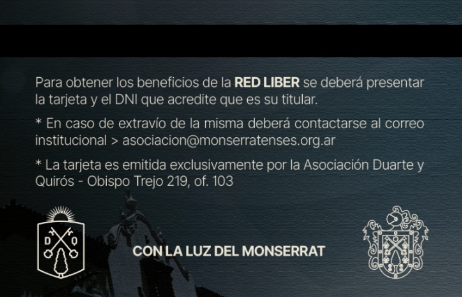 Tarjeta Red Liber — Dorso