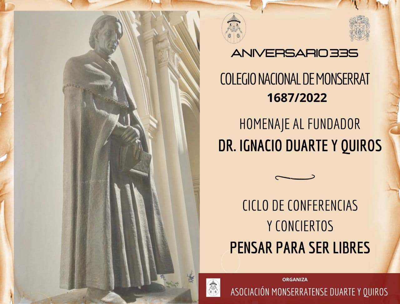 Statue of Dr. Ignacio Duarte y Quiros, founder of Colegio Nacional de Montserrat.
